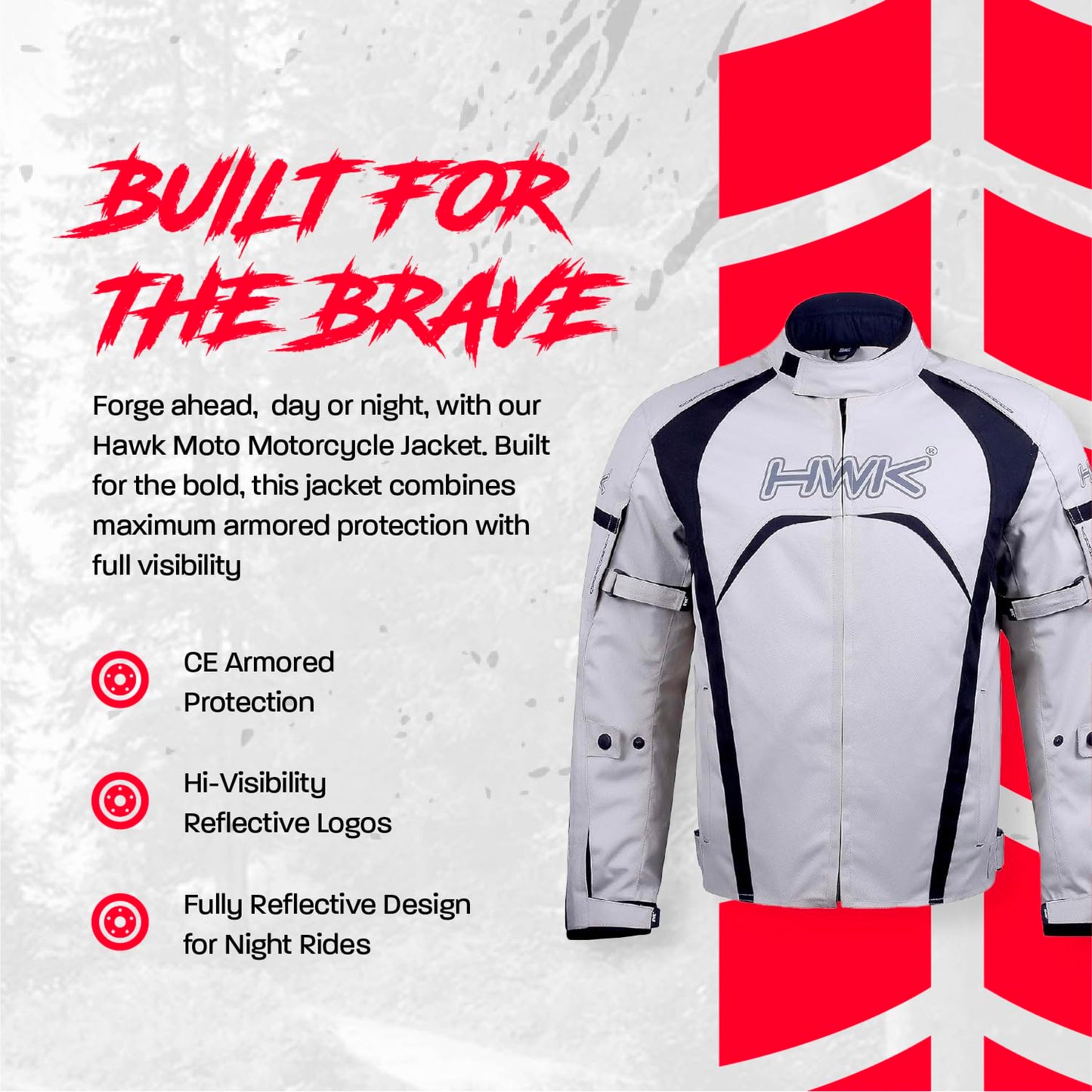 HWK Motorcycle Jacket Men's Riding Textile Racing Motorbike Hi-Vis Biker CE Armored Water Resistant Jackets