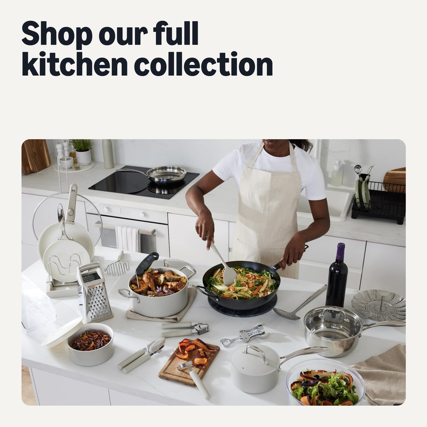 Amazon Basics Cookware and Bakeware Organizer, Includes 10 Dividers, Stainless Steel, Expandable from 12.2 in. - 20.7 in