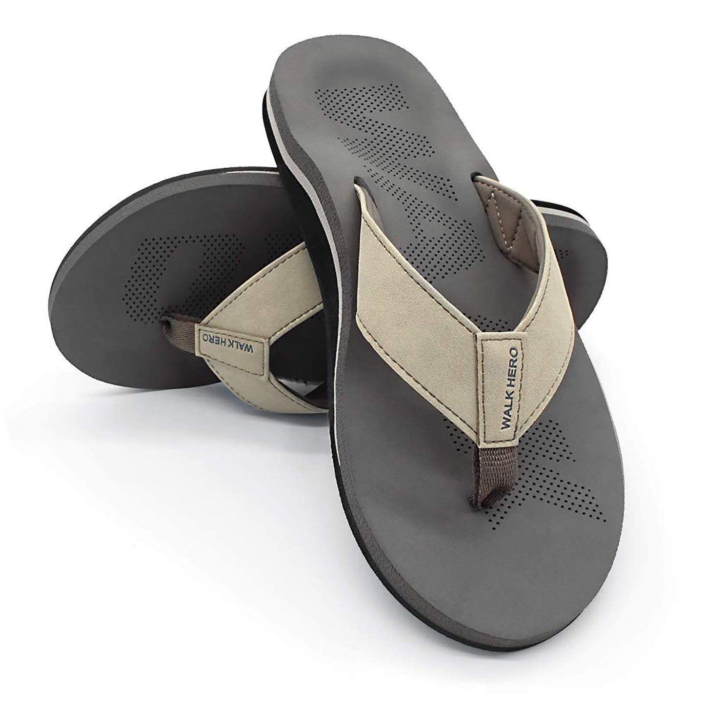 Men Sandals Flip Flop with Orthotic Arch Support Athletic Slide Sandals for Men with Soft Cushion Footbed