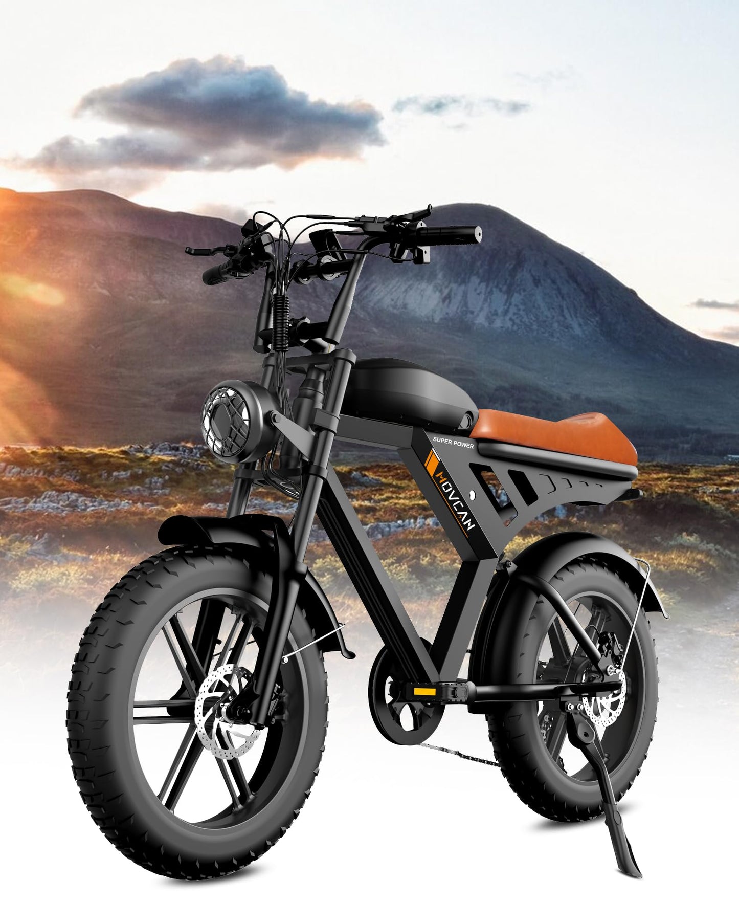 MOVCAN V30MAX/V30 Electric Bike for Adults 1500W/1000W Motor 20" Fat Tire Ebike, 32MPH/28MPH 120/70 Miles,48V 31.2/15.6 AH Dual Battery Hydraulic Disc Brake Electric Motorcycle Bike Full Suspension