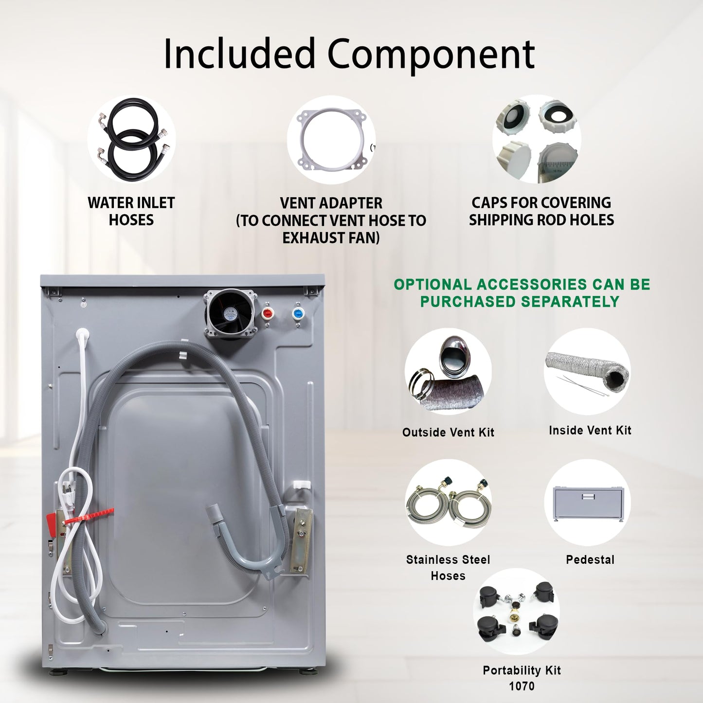 Conserv 15 lbs Compact Combo Sani Washer Vented/Ventless Dryer with Pet Cycle (White)