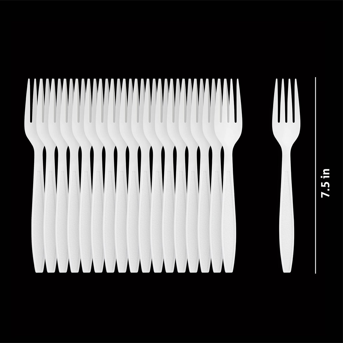 Crystalware, Heavy-Weight Plastic Fork, Durable and Disposable for Party supply or Home Use (100 Pack)
