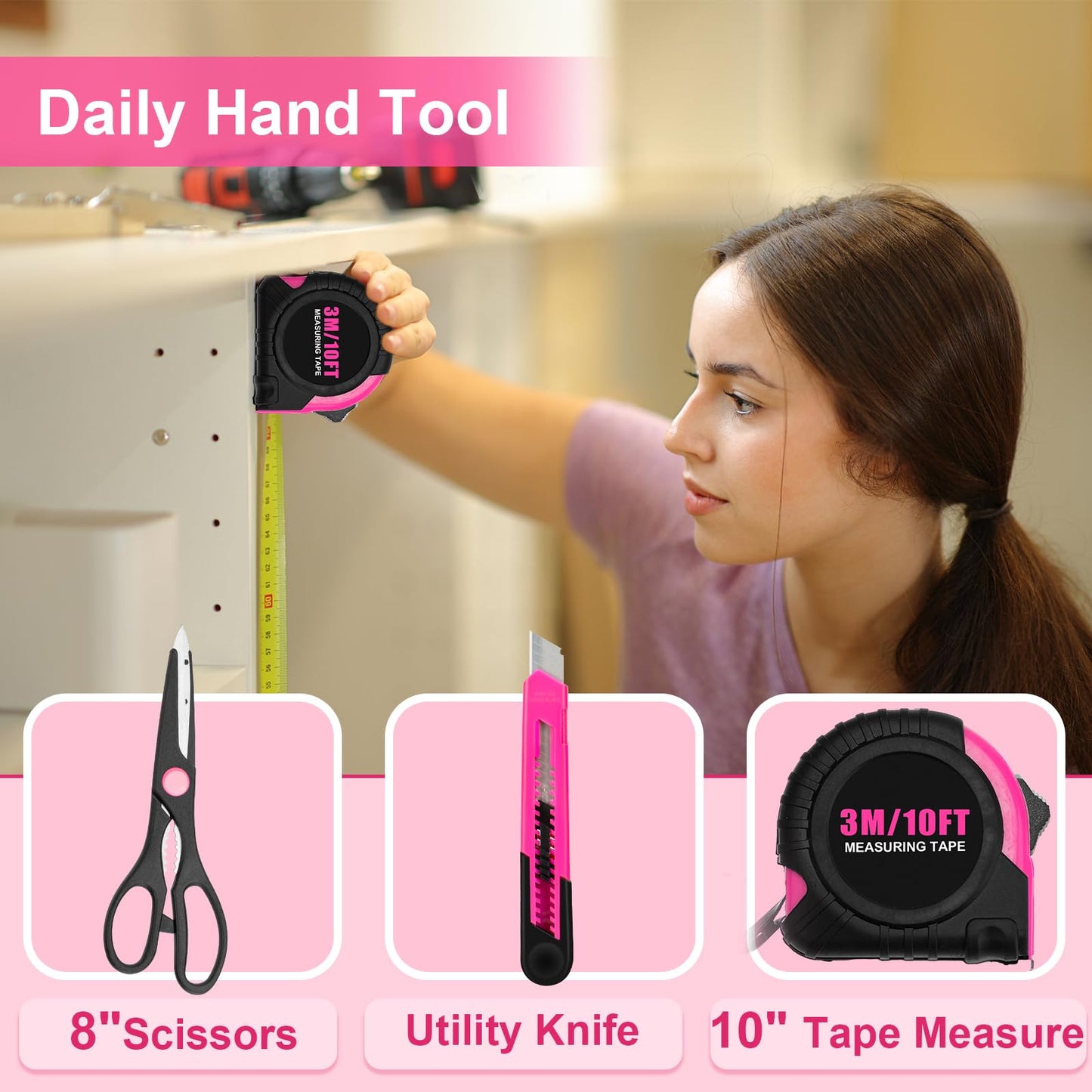 THINKWORK Tool Set - 207 Piece Portable Home Repairing Tool Kit, General Household Hand Tool Set with 13'' Wide Mouth Open Storage Tool Bag, Perfect for DIY, Home Maintenance, Handyman - Gift for Men