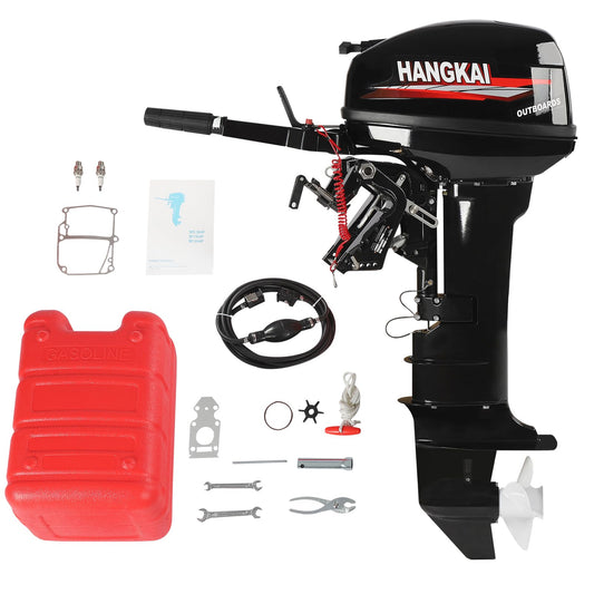 Outboard Motor Engine 2 Stroke18HP Horsepower Long Axis, 246CC Gasoline Power Boat Motor Engine with CDI System, Mud Motor Kit for Width Less than 4.9 Feet and Length Less than 19.7 Inches