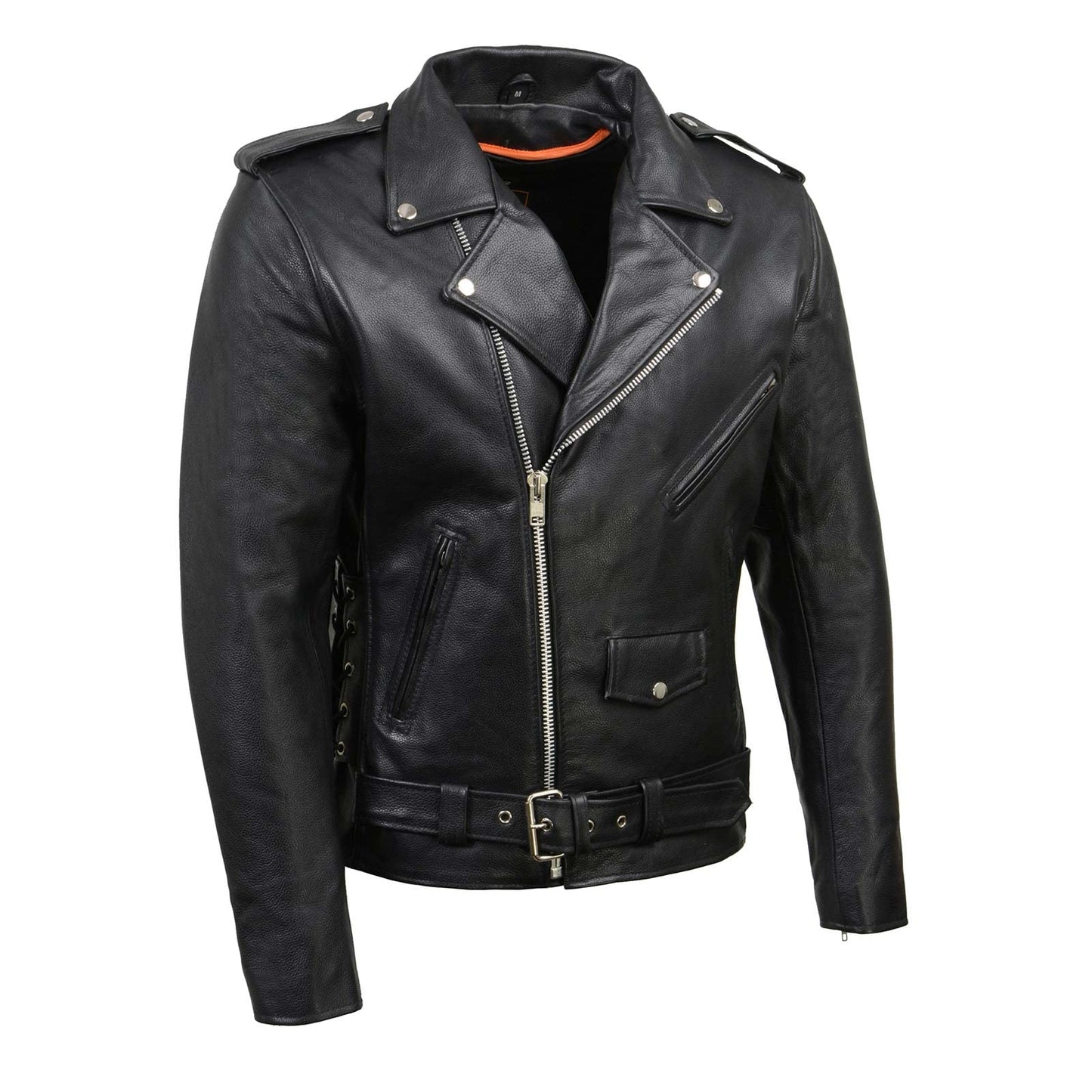 Milwaukee Leather LKM1781 Men's The Legend Classic Black Premium Leather Motorcycle Jacket w/Quilted Liner
