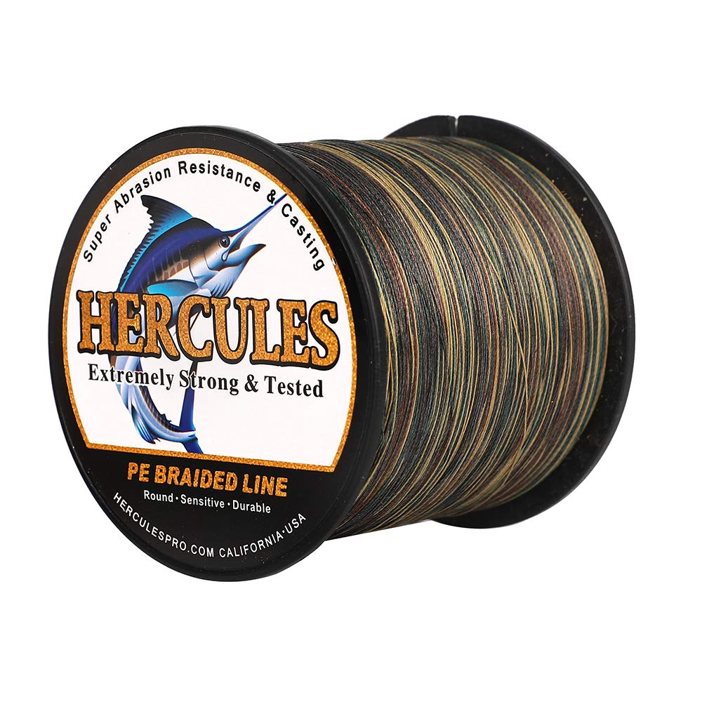 HERCULES Cost-Effective Super Cast 8 Strands Braided Fishing Line 10LB to 300LB Test for Salt-Water,109/328/547/1094 Yards(100M/300M/500M/1000M),Diam.#0.12MM-1.2MM,Hi-Grade Performance,Variety Colors