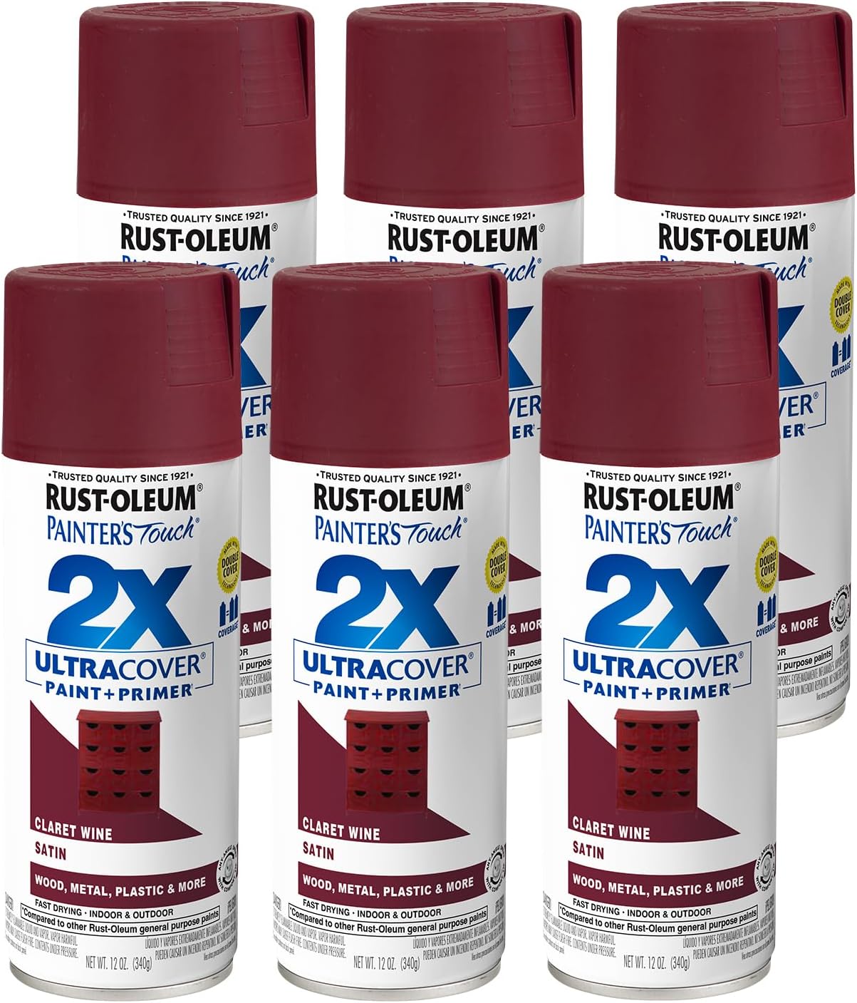 Rust-Oleum 331182 Painter's Touch 2X Ultra Cover Spray Paint, 12 oz, Ultra Matte Black