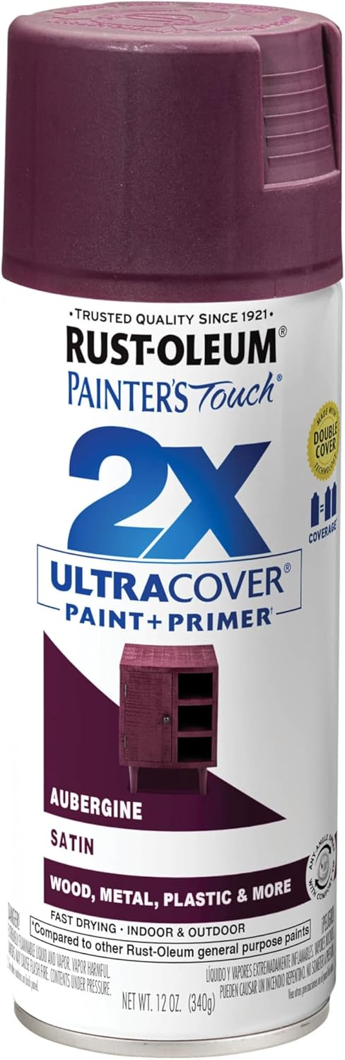 Rust-Oleum 331182 Painter's Touch 2X Ultra Cover Spray Paint, 12 oz, Ultra Matte Black