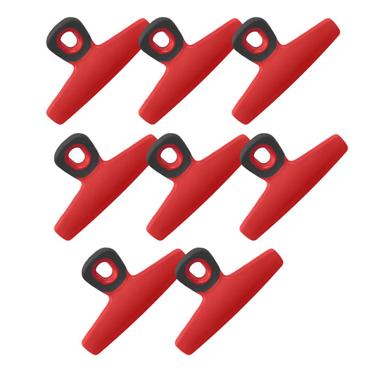 COOK WITH COLOR Wide Heavy Duty Chip Clips - Large Bag Clips for Food Storage with Air Tight Seal Grip, Pack of 8, Red