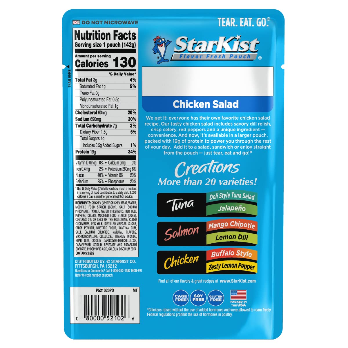 StarKist Chicken Creations, Chicken Salad, 2.6 oz Pouch (Pack of 12)