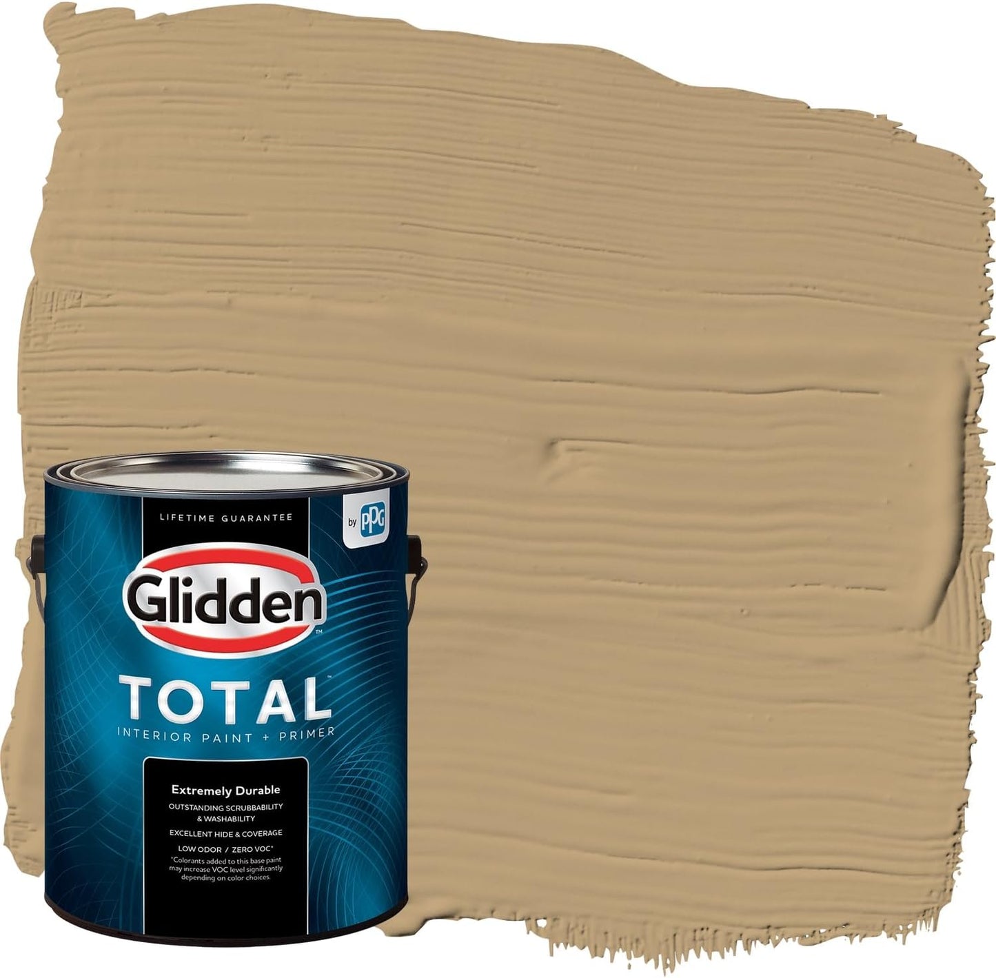 Glidden Interior Paint + Primer: Beige/Toasted Almond, One Coat, Semi-Gloss, 1-Quart