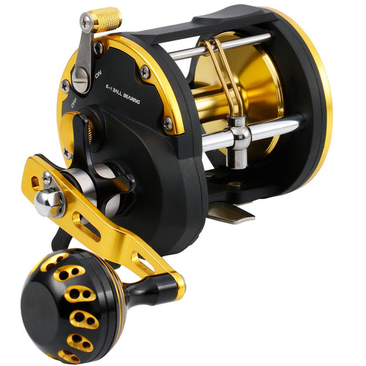 Trolling Reel Saltwater Level Wind Reels, Drag Reels Boat Fishing Ocean Fishing for Sea Bass Grouper Salmon