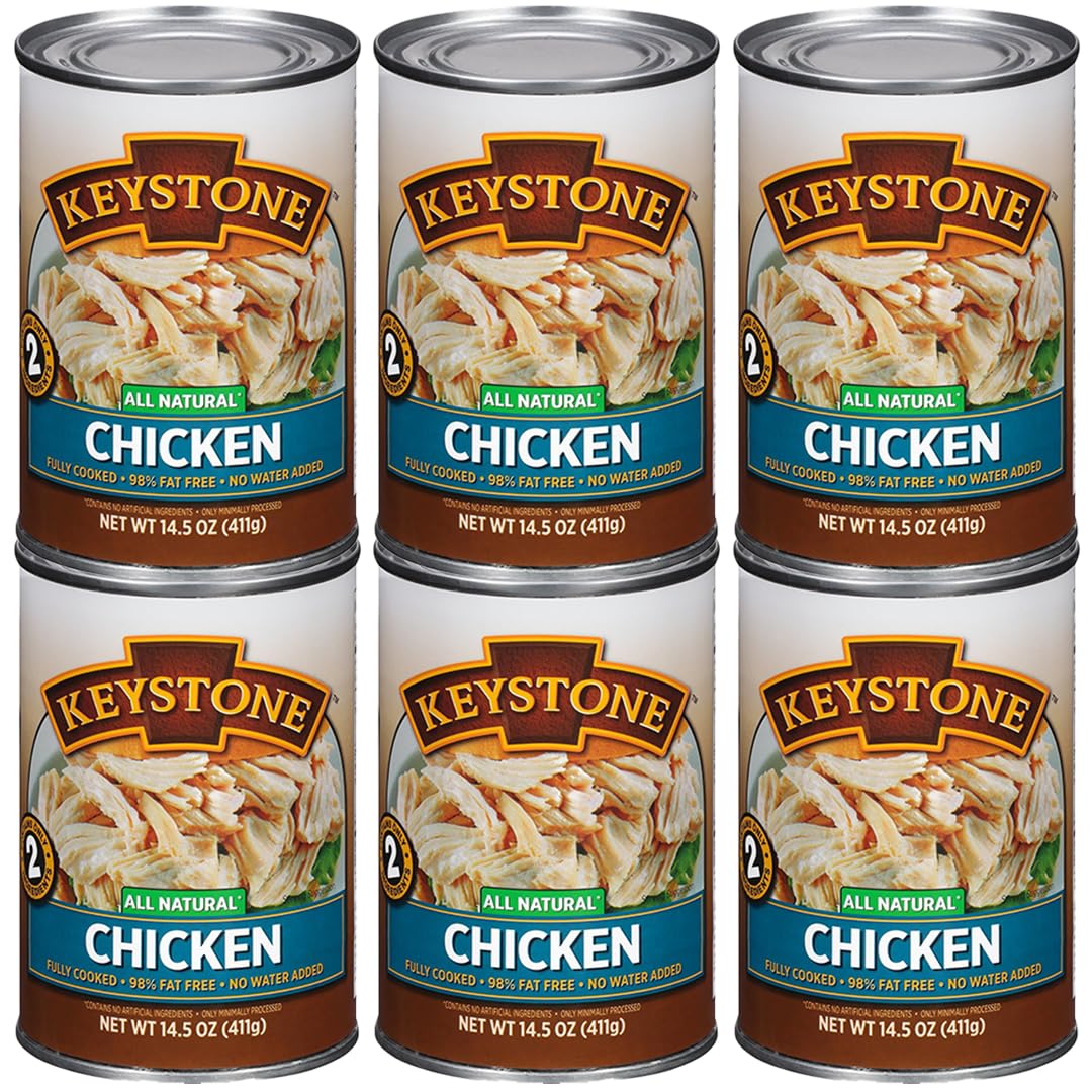 Keystone Meats All Natural Canned Turkey 14.5 Ounce Long Term Shelf Life Emergency Survival Food Canned Meat | Fully Cooked Ready to Eat | All White Meat No Carbs Gluten Free Family Pack of 6