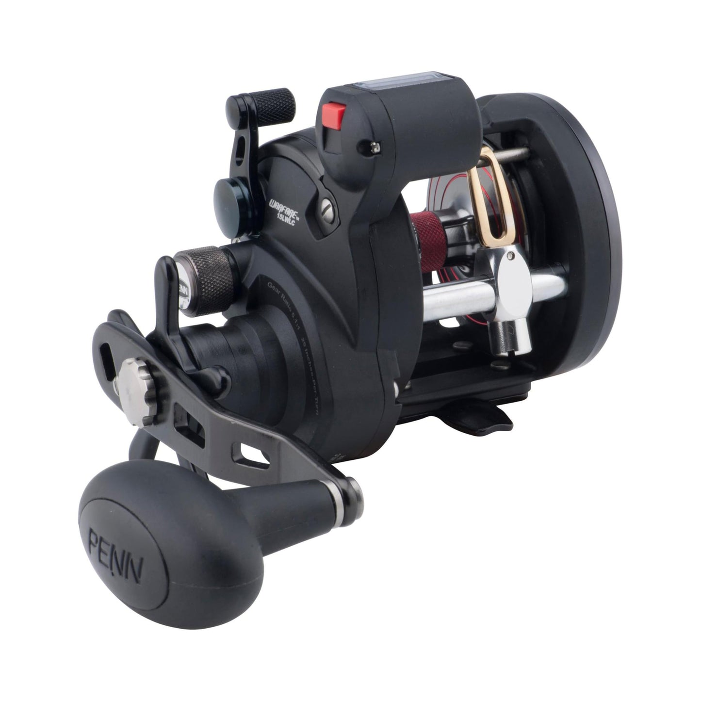 PENN Warfare Level Wind Conventional Nearshore/Lake Fishing Reel, HT-100 Star Drag, Max of 15lb | 6.8kg, Made with Corrosion-Resistant Graphite Frame