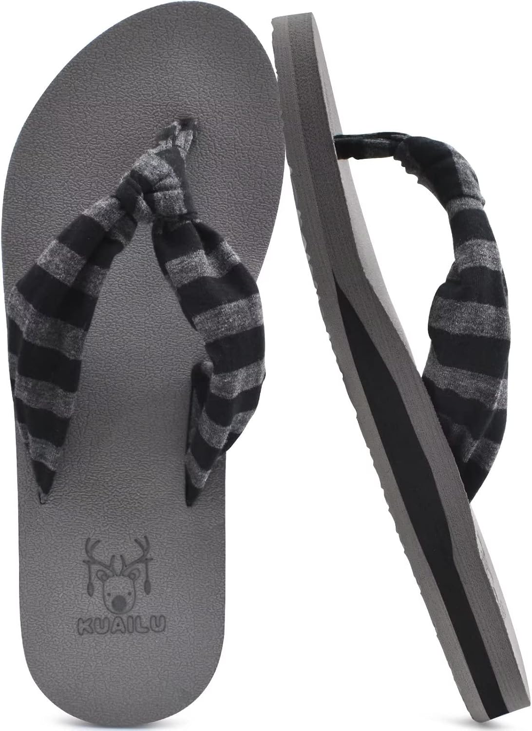 KuaiLu Flip Flops for Women with Arch Support Yoga Mat Comfortable Summer Beach Walking Thong Cushion Sandals Slip On Indoor Outdoor