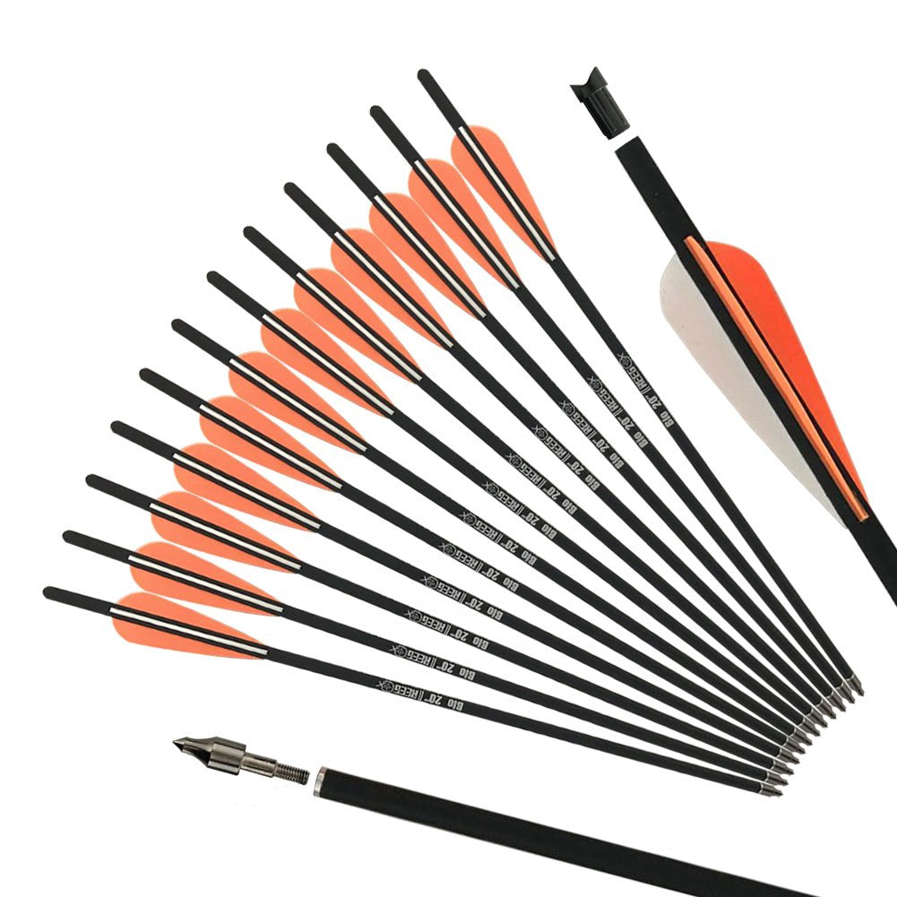 REEGOX Crossbow Bolts 16/18/20 inch Bio Crossbow Arrows with Moon Nocks and Removable Tips (Pack of 12)