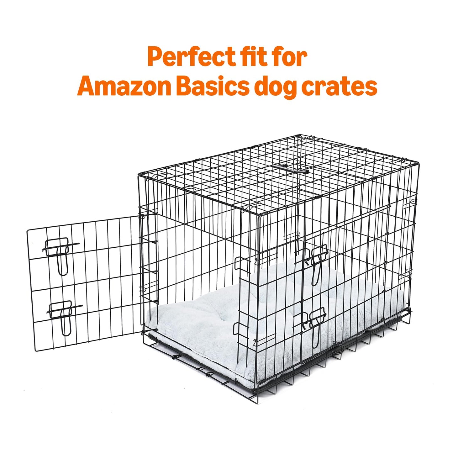 Amazon Basics Large Dog Bed for Crate, Washable Large Dog Mat for Pet Kennel, Anti-Slip, 42x28x4 Inches