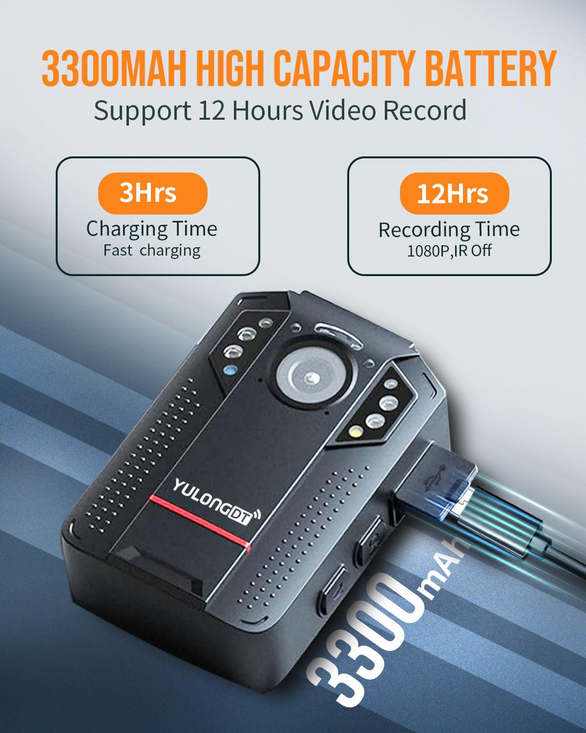 YULONGDT 128GB QHD 1440P Body Cameras with Audio and Video Recording, Multifunctional Body Camera with Night Vision,Loop Recording,3300mah Battery, Waterproof for Police,Delivering,Personal Recording