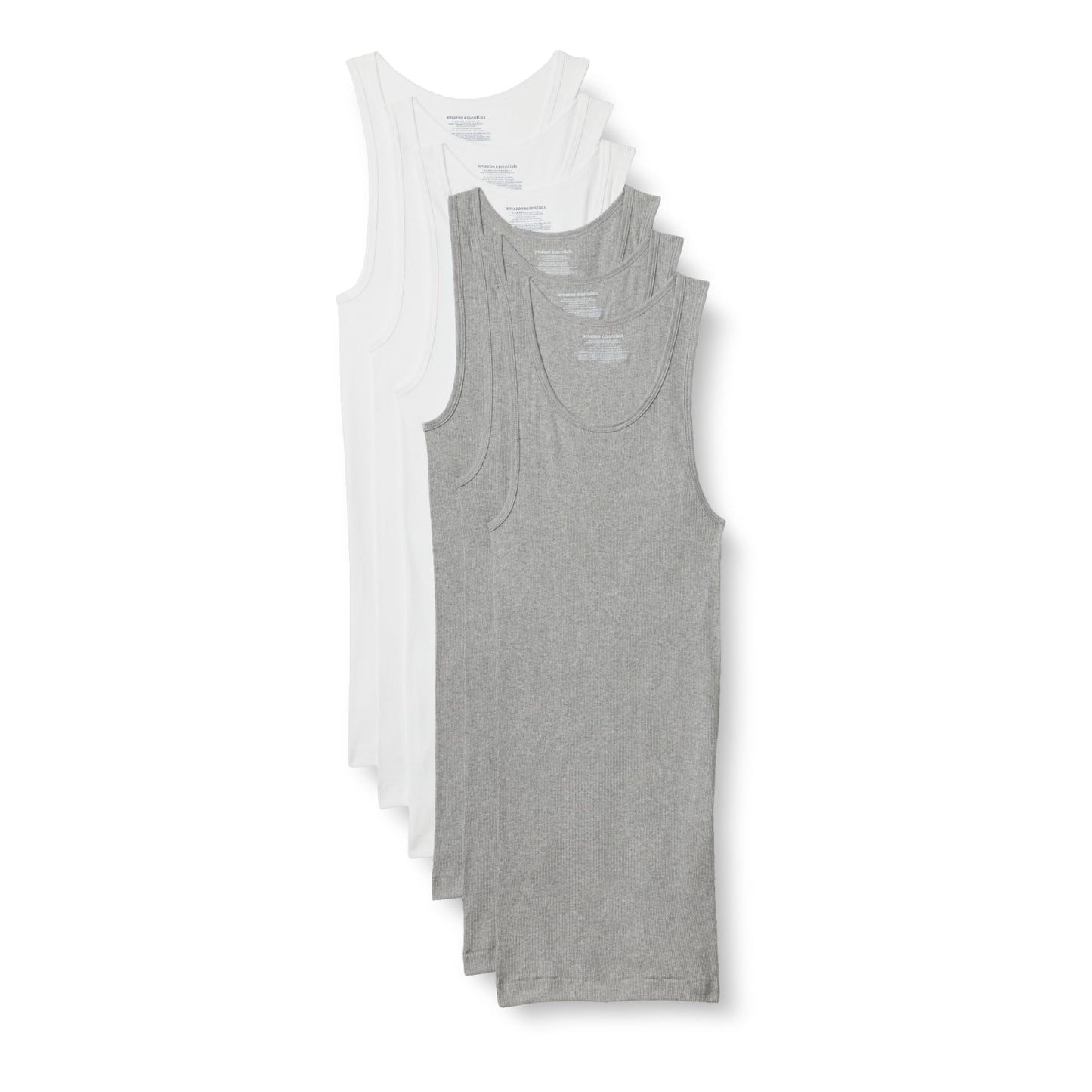 Amazon Essentials Men's Slim Fit Breathable Cotton Tank Undershirts, Pack of 6