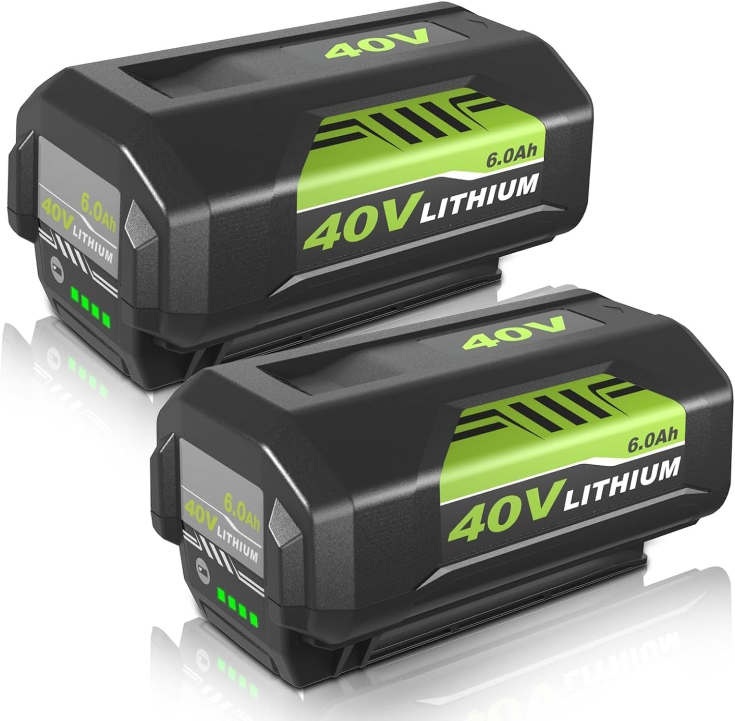 2Pack 40v 6000mAh Replacement for Ryobi 40V Battery 6.0Ah Compatible with Ryobi 40 Volt Battery Lithium OP4026A OP4015 OP4040 OP40201 OP4050A OP4015 OP40261 OP4030 OP40401 OP4060 Power Tools (Green)