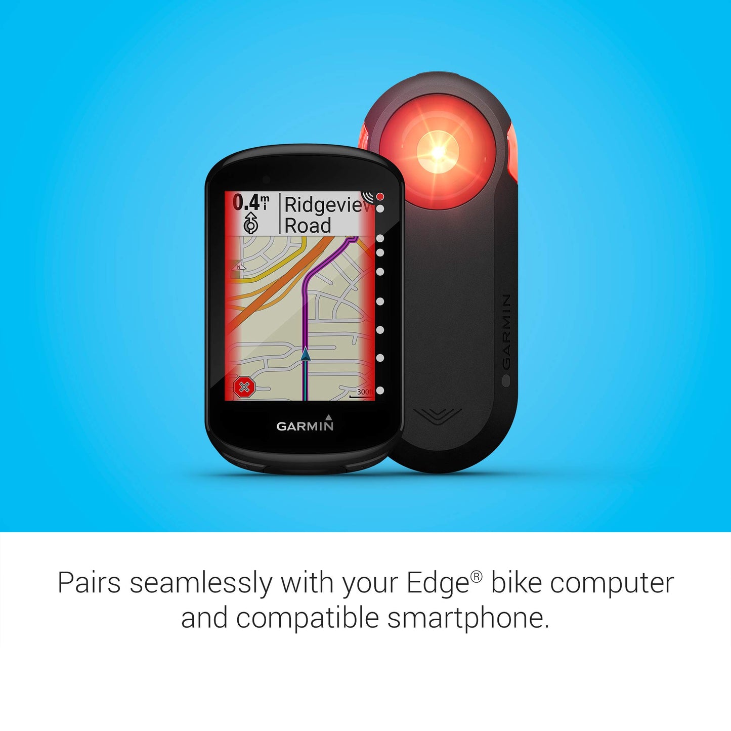 Garmin 010-02376-00 Varia RTL515, Cycling Rearview Radar with Tail Light, Visual and Audible Alerts for Vehicles Up to 153 Yards Away