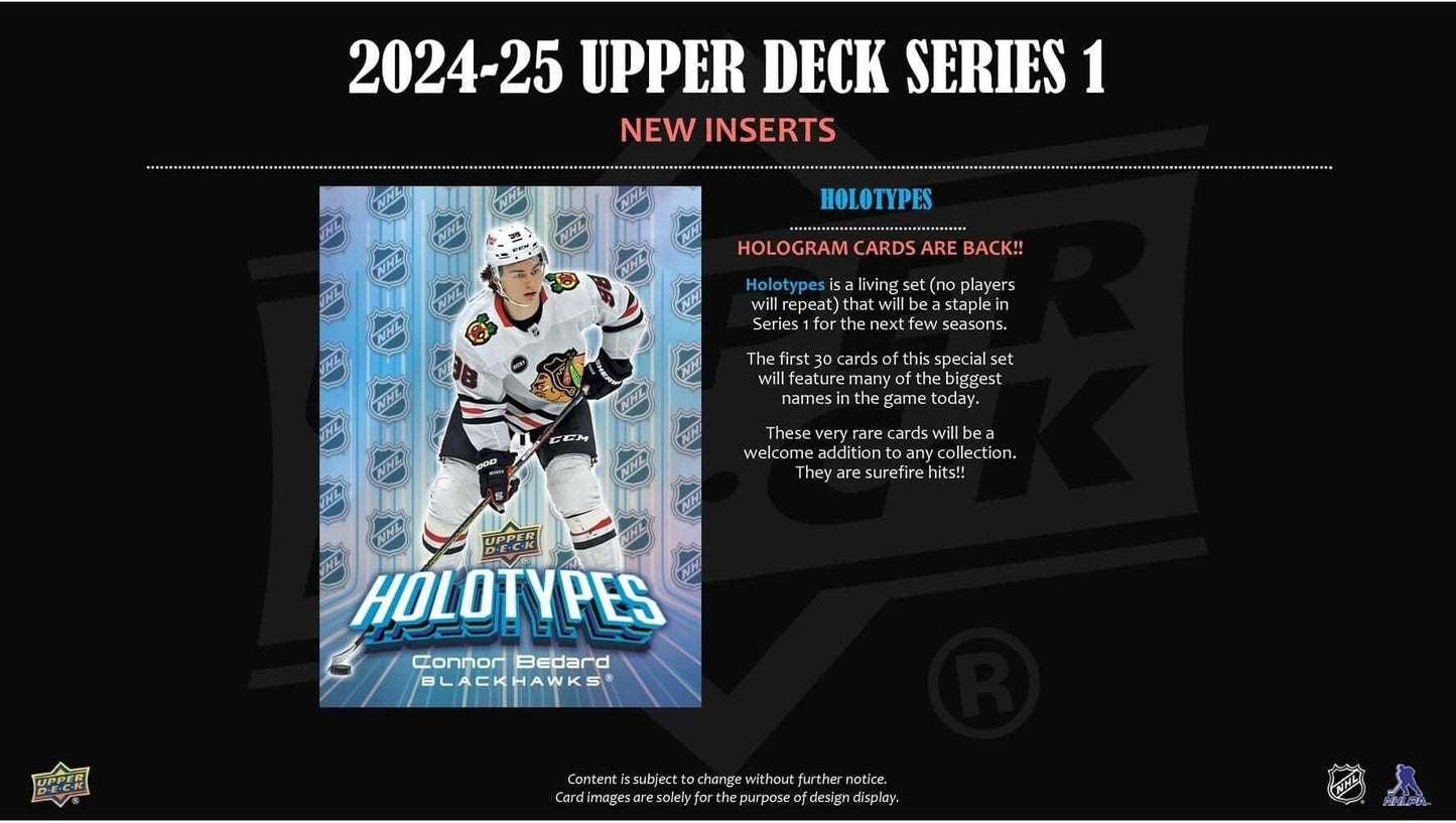 Upper Deck 2024-25 Series 1 Hockey Blaster Box (48 Hockey Cards)