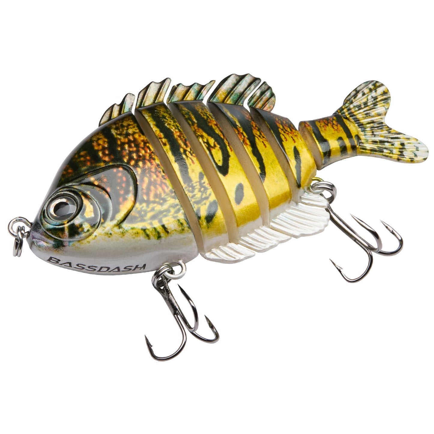 BASSDASH SwimPanfish Multi Jointed Panfish Bluegill Swimbaits Hard Topwater Bass Lures Fishing Lure Crank Saltwater 3.5in/0.85oz