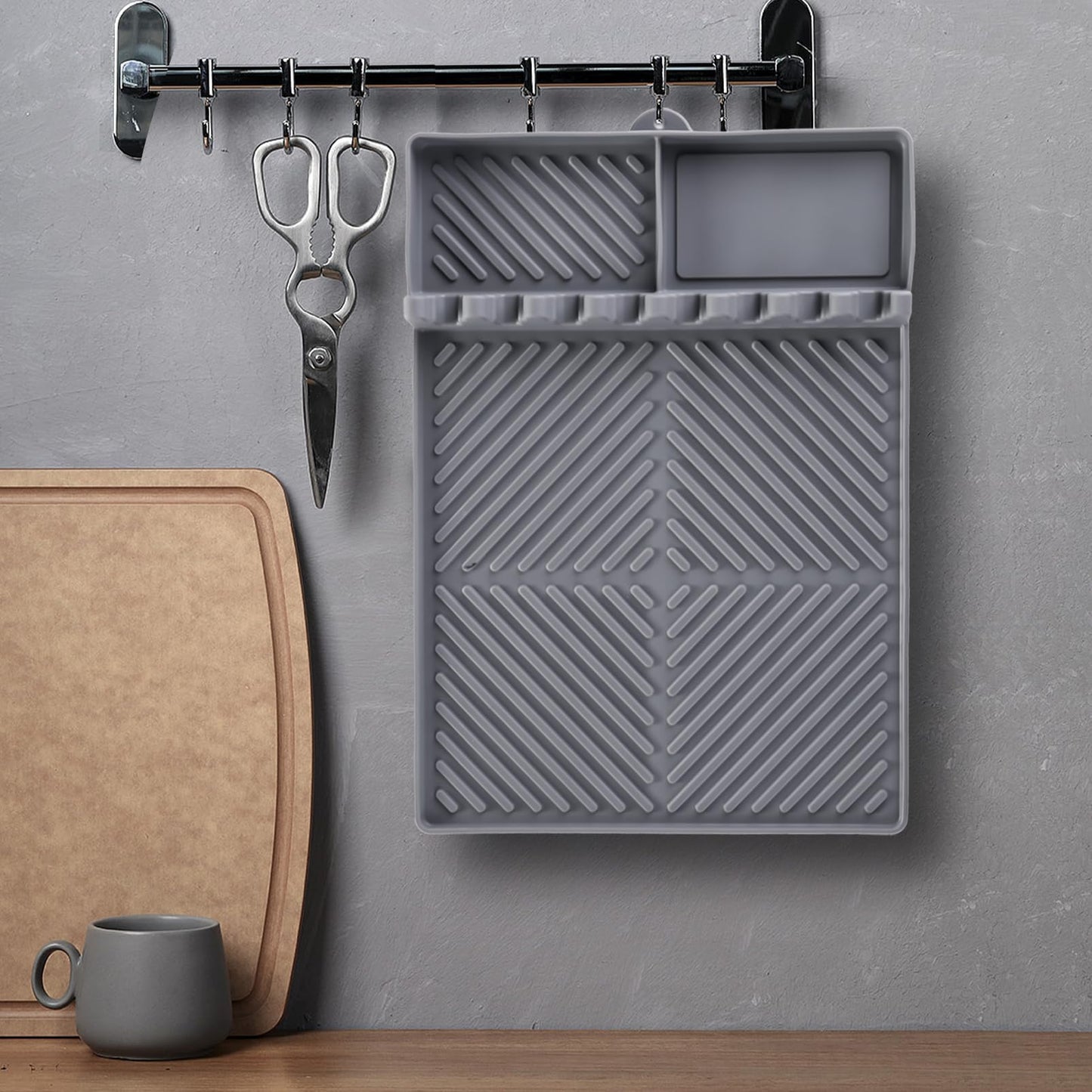 Griddle Mat Barbeque Grill Accessories Tools for Blackstone, Side Shelf Mat Grill Pad for Outdoor Grill Kitchen Counter Spatula Silicone Mat with Drip Pad for Kitchen, Cooking, Countertop (Orange)