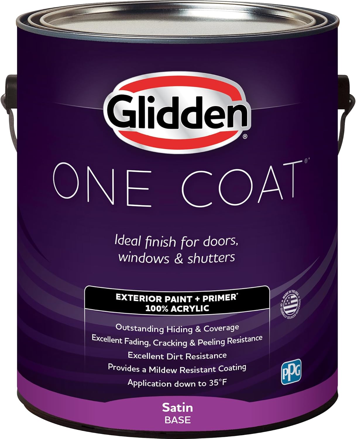 Glidden Exterior Paint + Primer: Black/Black Magic, One Coat, Satin, 1-Gallon