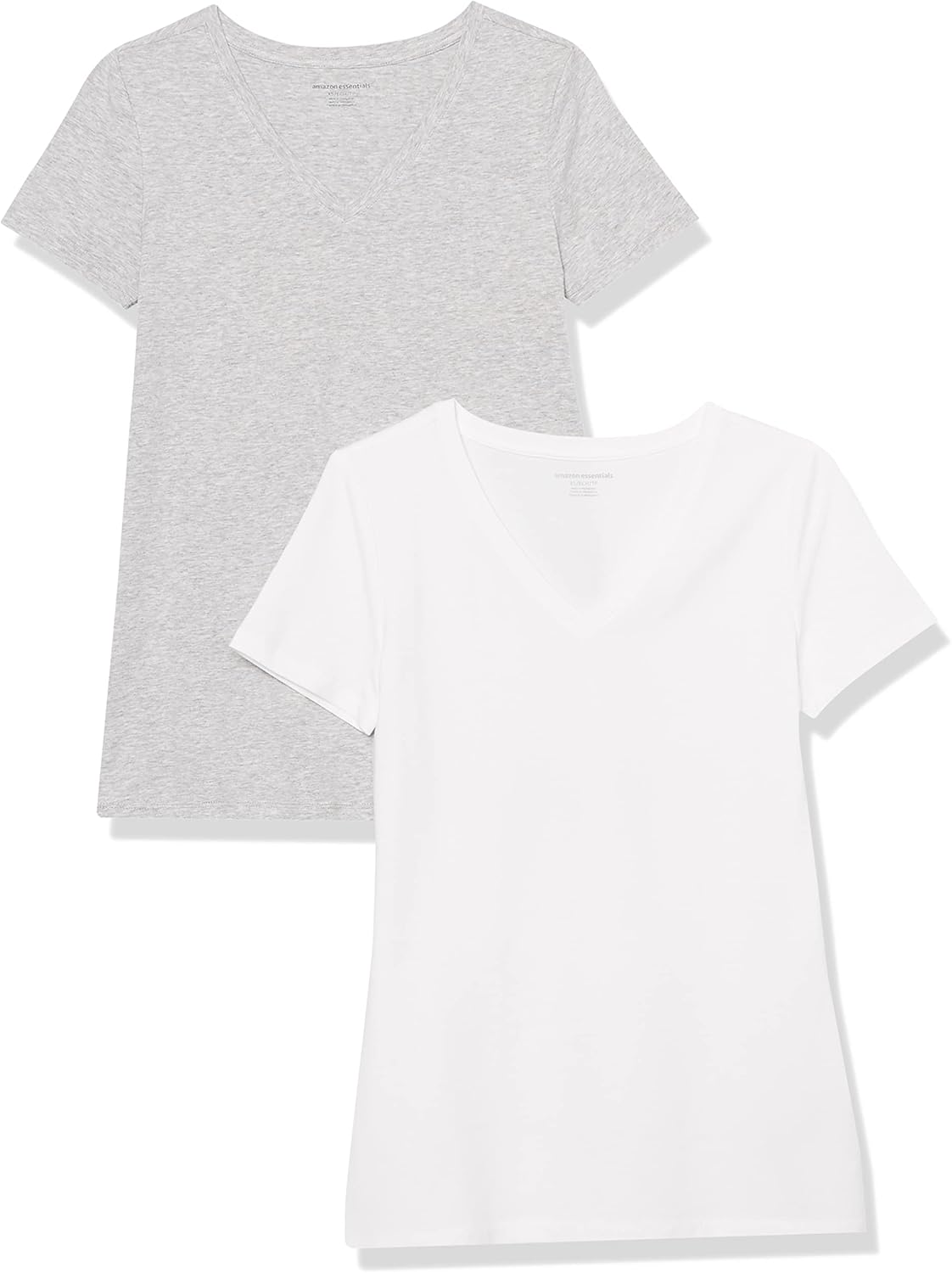 Amazon Essentials Women's Regular-Fit Short-Sleeve T-Shirt (Crewneck and V-Neck Options), Multipacks