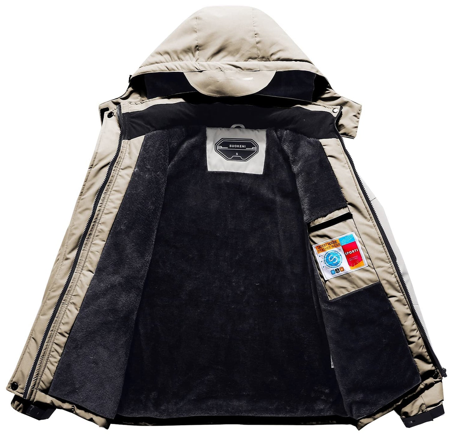 SUOKENI Women's Waterproof Warm Winter Snow Coat Hooded Raincoat Ski Snowboarding Jacket