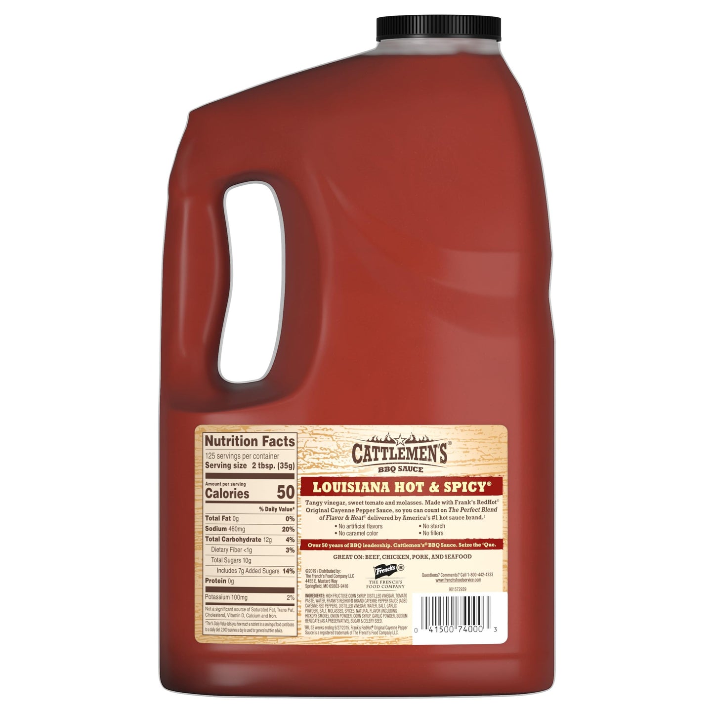 Cattlemen's Mississippi Honey BBQ Sauce, 1 gal - One Gallon Bulk Container of Mississippi Honey Barbecue Sauce Blend of Honey, Vinegar, Hickory and More for Dipping and Barbecue Recipes