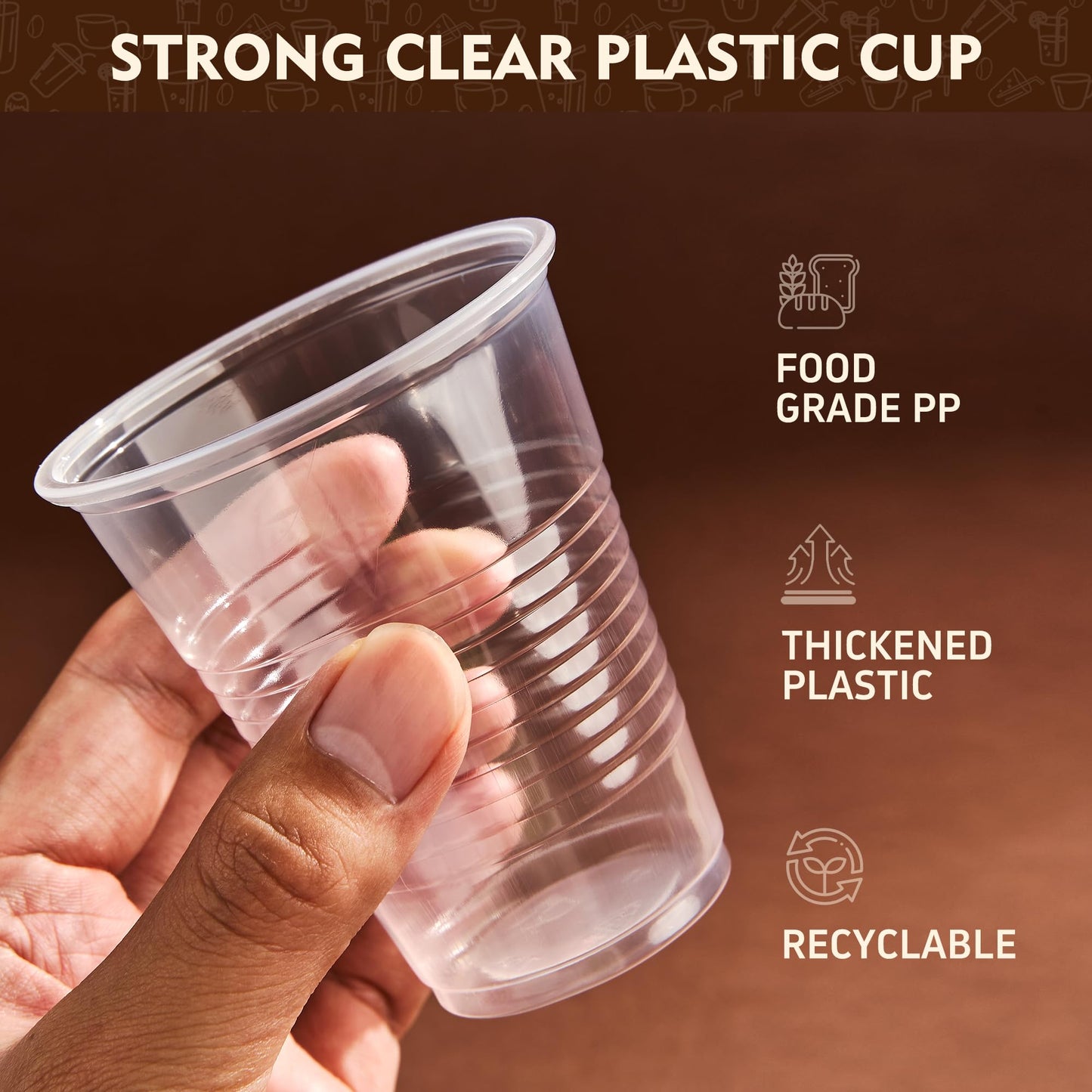 YEEHAW 9 oz Plastic Cups, 500 Pack - Clear Disposable Drinking Water Cups for Cold Beverages, Ideal for Party