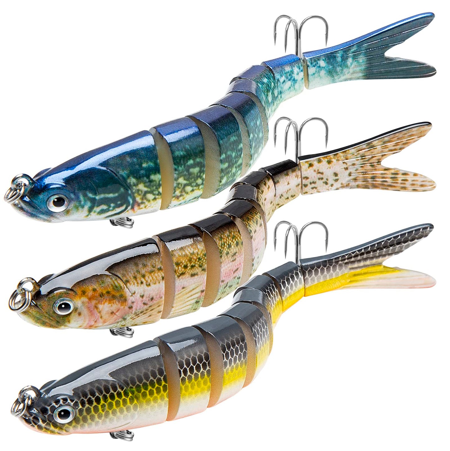 Bass Fishing Lure for Freshwater and Saltwater Lifelike Fishing Lures Multi Jointed Swimbait for Bass Trout Crappie Walleye Pike Fishing Gifts for Men