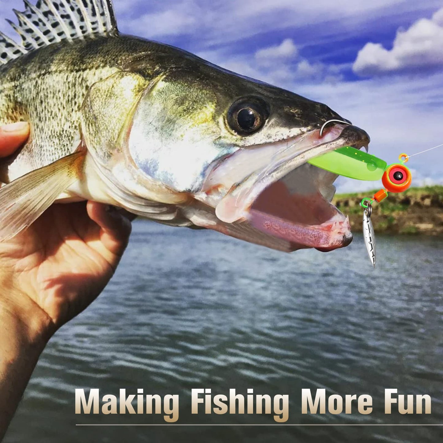 Dovesun Crappie Lures with Jig Heads Kit, Soft Plastic Grubs-Tube Baits 1/8oz 1/16oz 1/32oz Crappie Jigs Walleye Trout Bass Crappie Baits 95-120pcs