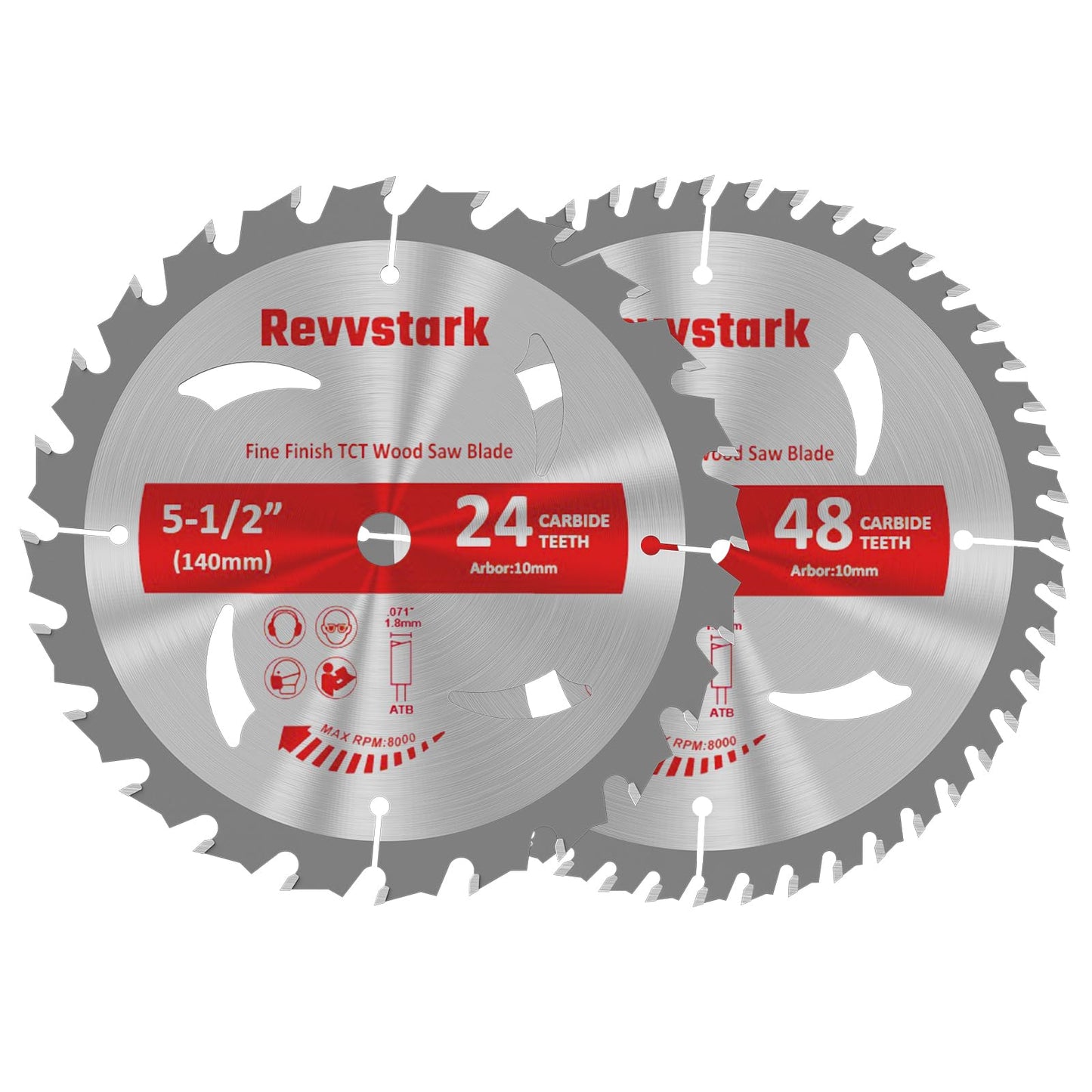 Circular Saw Blade 6-1/2" 24T&60T, Carbide Tipped Teeth, TCT Saw Blades for Cutting Various Wood, Plastic and Composite Materials, 5/8" Arbor, Fit Dewalt Craftsman Ryobi Milwaukee