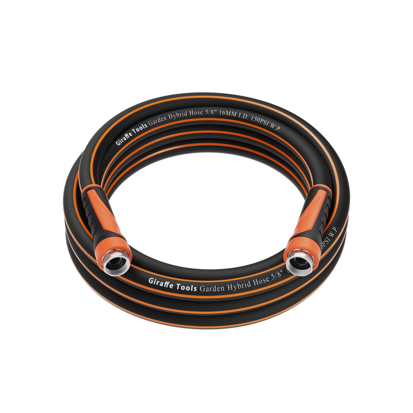 Giraffe Tools Garden Hose 50ft x 5/8", Water Hose Heavy Duty, Flexible, Lightweight Hybrid Hose with Swivel Handle, Male to Female Fittings, Burst 600 PSI