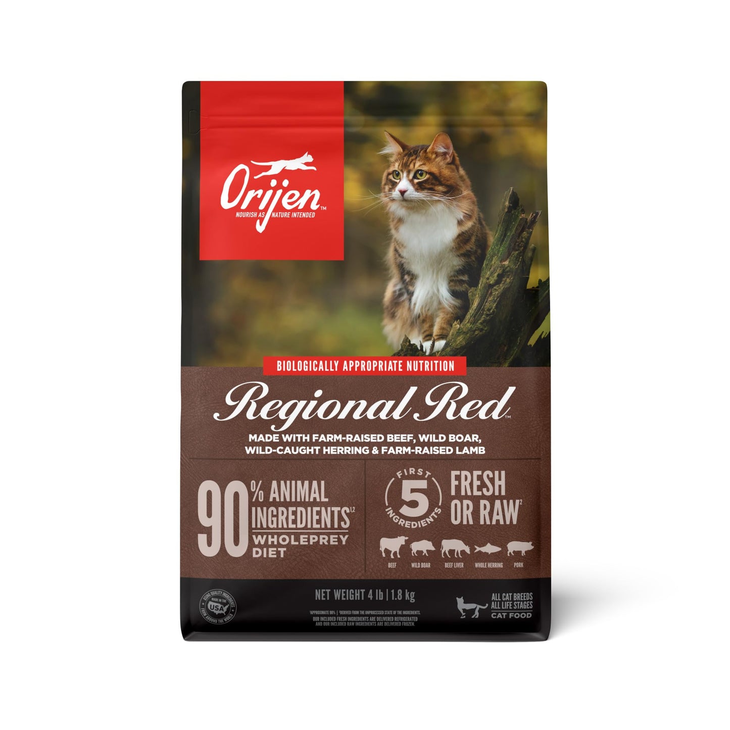 ORIJEN Grain Free High Protein Premium Dry Cat Food Original Recipe, 4lb Bag