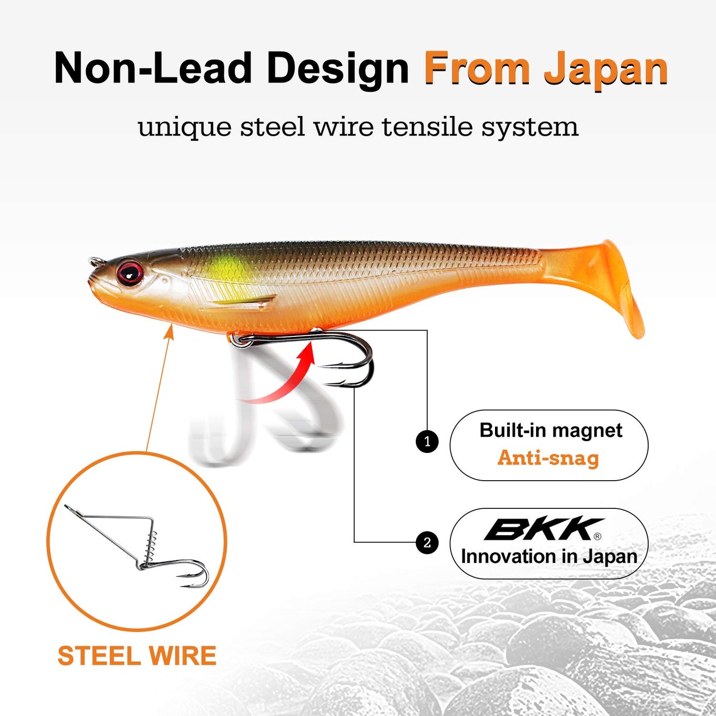 TRUSCEND Easy Catch Pre-Rigged Soft Lures, Vibrating Swim Action, Trembly Sinking Move, Amazing Soft Swimbait for Family Fishing, Well-Made Fishing Lures for Bass Trout Crappie Walleye Pike Redfish
