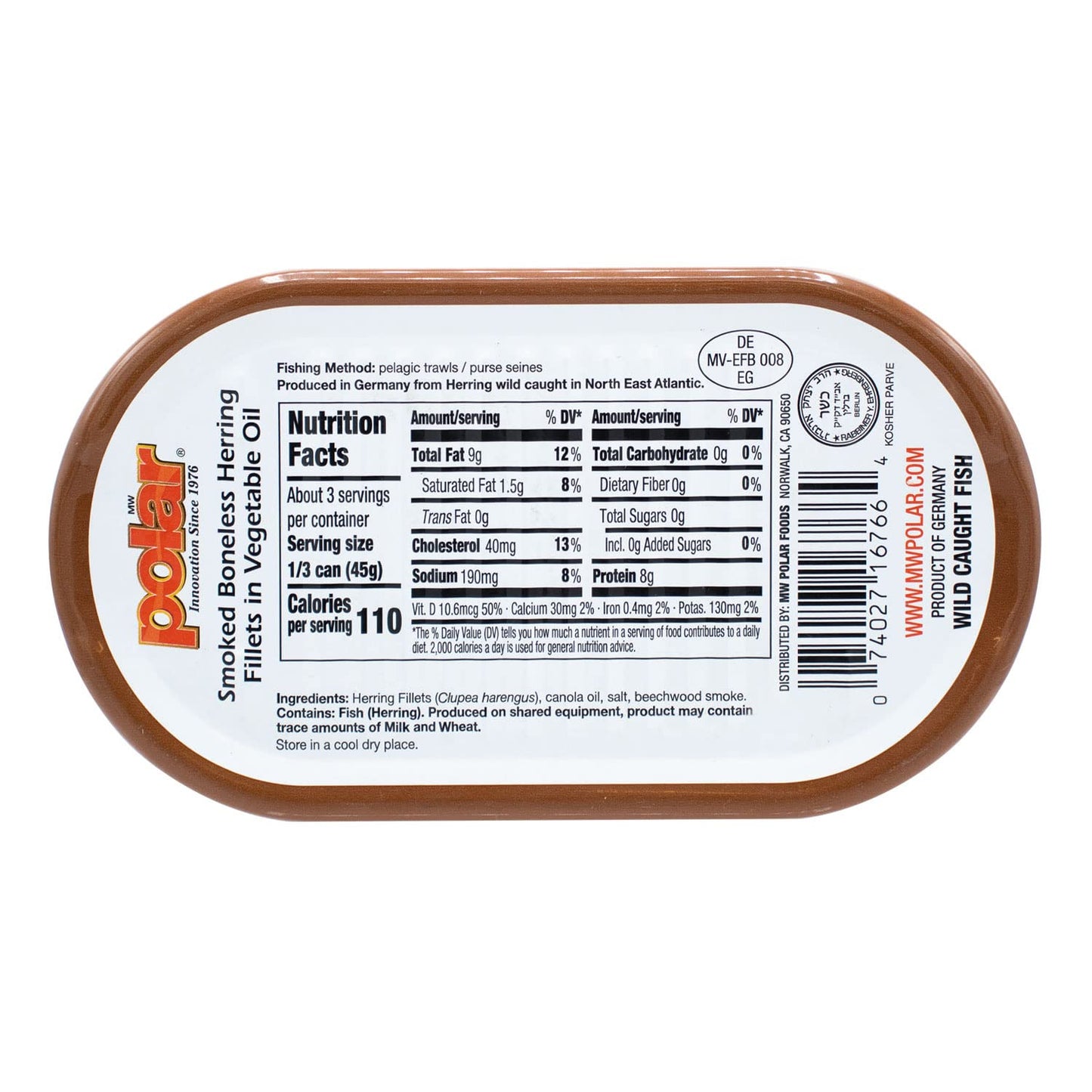 MW Polar Herring, Smoked in Canola Oil, 6.7-Ounce