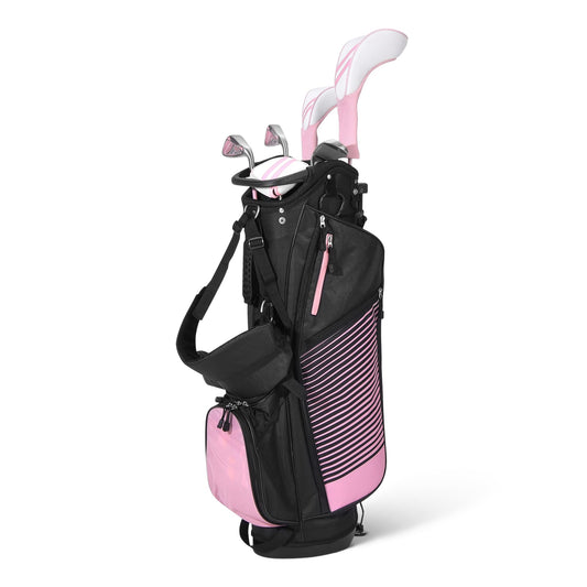 Amazon Basics Golf Club Set, 6- Piece with Stand Bag, Oversized Clubface, Low Center of Gravity