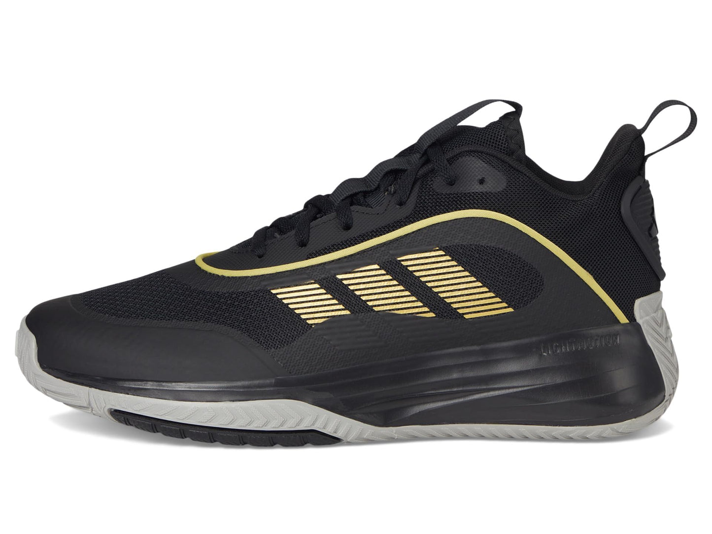 adidas Men's Own The Game 3.0 Basketball Sneaker, Black/Gold Metallic/Solid Grey, 11.5