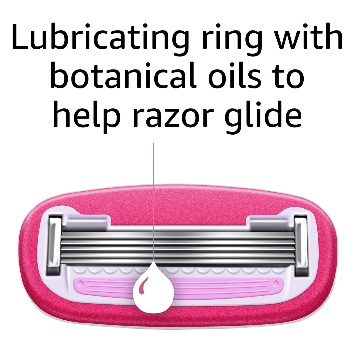 Amazon Basics Women's 5-Blade Razor Refills for Smooth Close Comfortable Shave, Moisturizing, Fits Venus Handles, 6 Cartridges