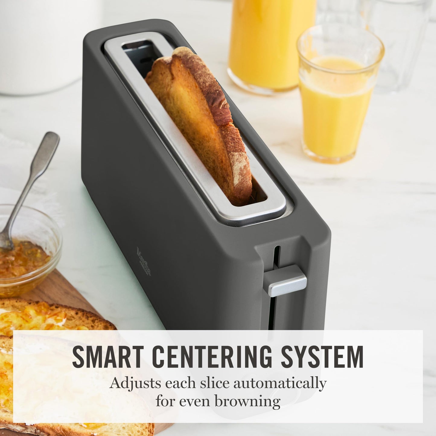 Martha Stewart 2 Slice Long Slot Toaster, Extra Wide for Sourdough & Bagels, 10 Setting Shade Control, Removable Crumb Tray, Self-Centering Design, Defrost/Reheat, Cancel, Slim Space-Saving, Honeydew