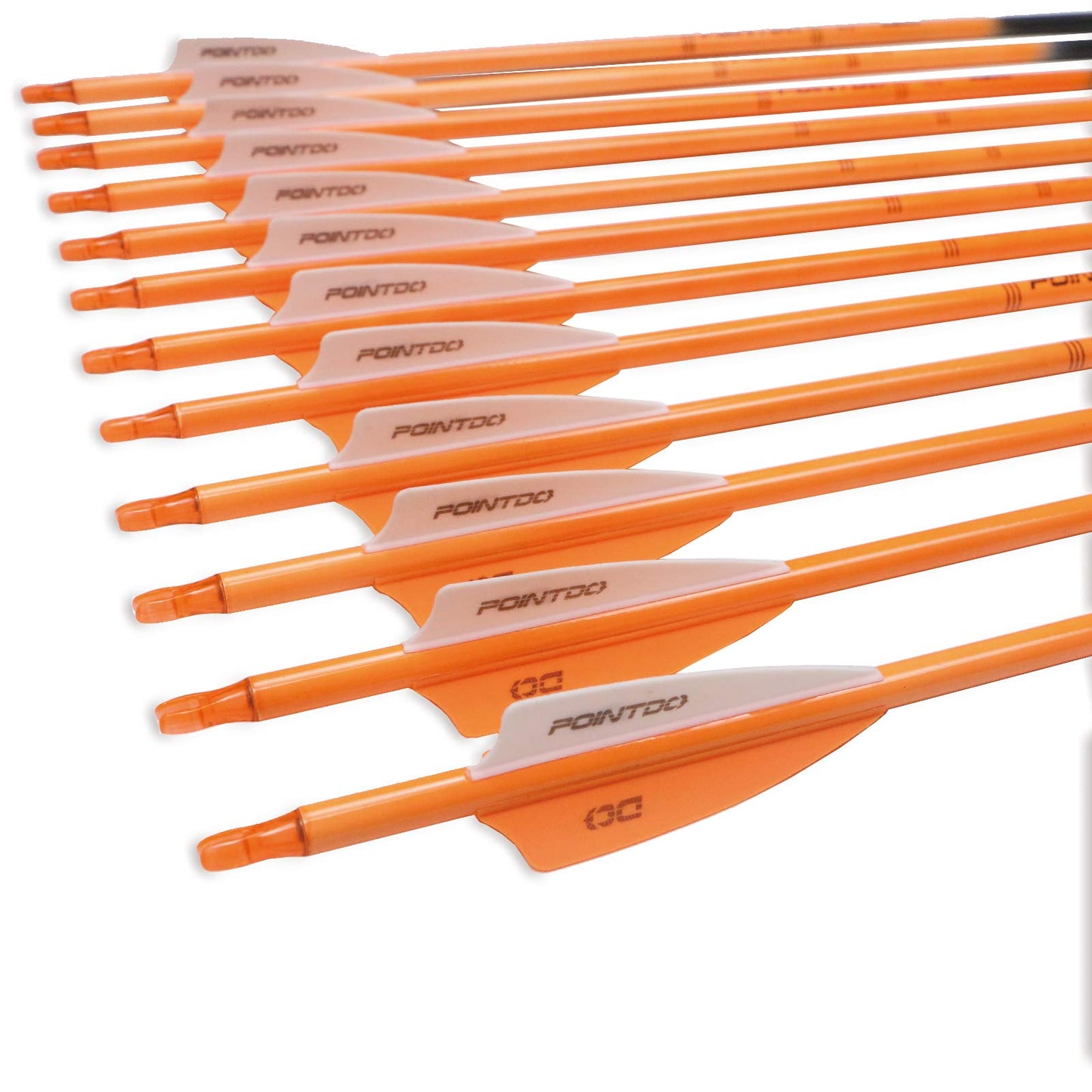 30inch Carbon Arrow Fluorescence Color Targeting and Practice and Hunting Arrows for Compound Bow and Recurve Bow with Removable Tips(Pack of 12)