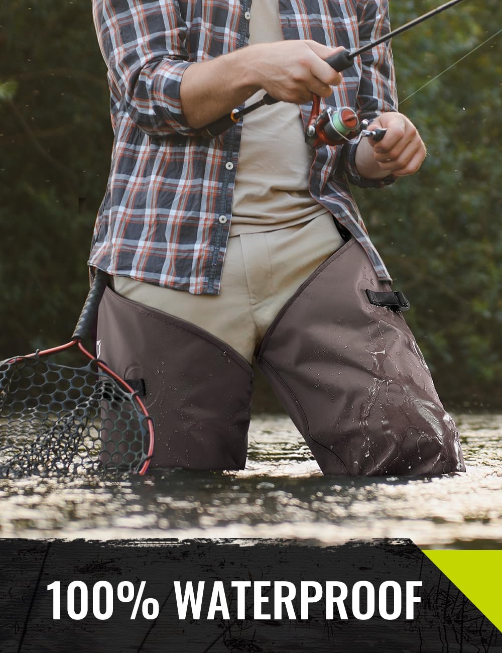 TIDEWE Hip Wader, Lightweight Hip Boot for Men and Women, 2-Ply PVC/Nylon Fishing Hip Wader Brown Size 8