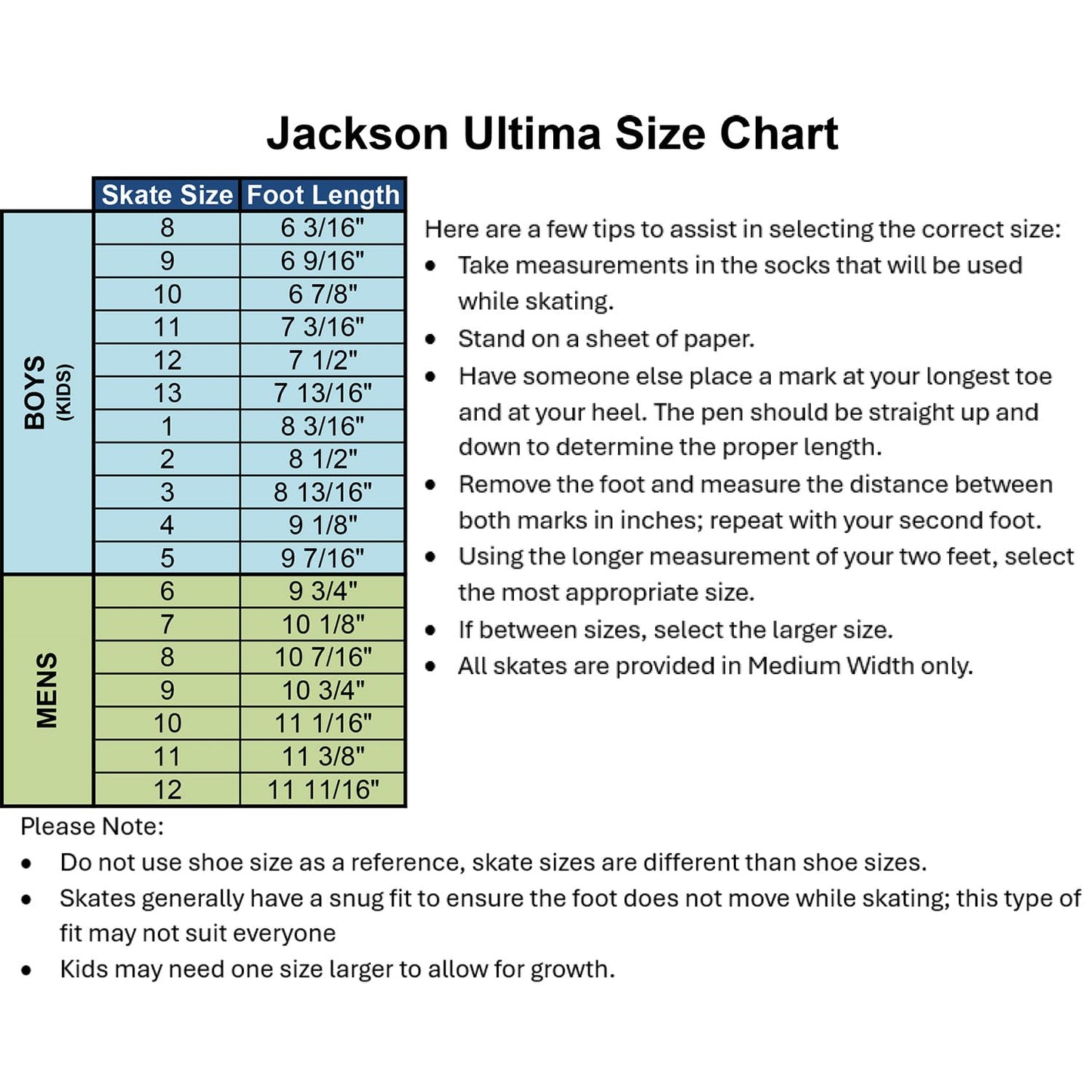 Jackson Classic 552 Mens/Boys Figure Ice Skates - Mens Size 8, Medium Width