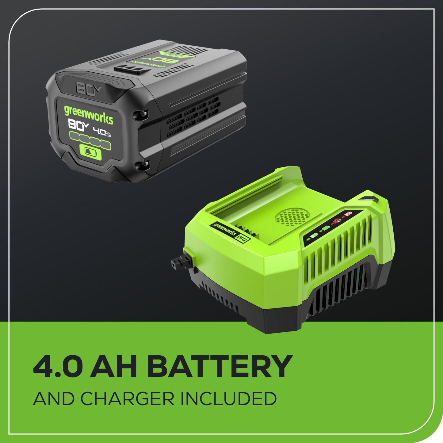 Greenworks 80V 21" Brushless Cordless (Push) Lawn Mower (75+ Compatible Tools), (2) 2.0Ah Batteries and 30 Minute Rapid Charger Included
