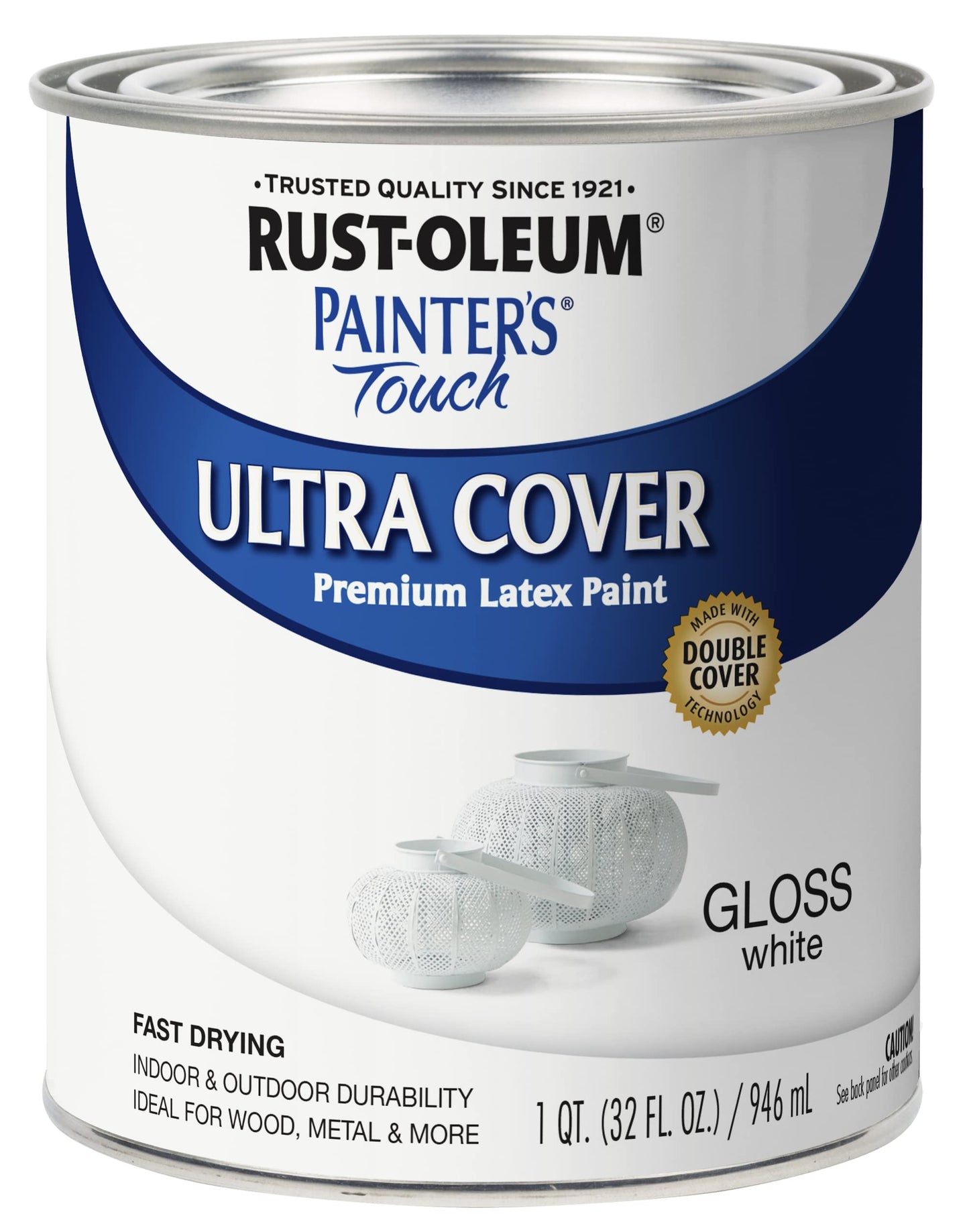 Rust-Oleum 1976502 Painter's Touch Latex Paint, Flat Black 32 Fl Oz, 1 Quarts, (Pack of 1)