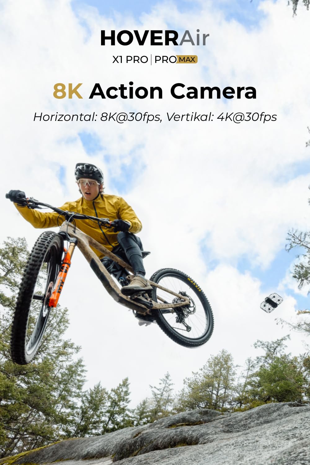 HOVERAir X1 PROMAX 8K Action Flying Camera, Foldable Drone with Camera with 42 KM/H Follow Speed, 10+ Fully Automatic Flight Modes, Fly Anywhere with OmniTerrain, SmoothCapture 2.0(Fly Joy Combo)